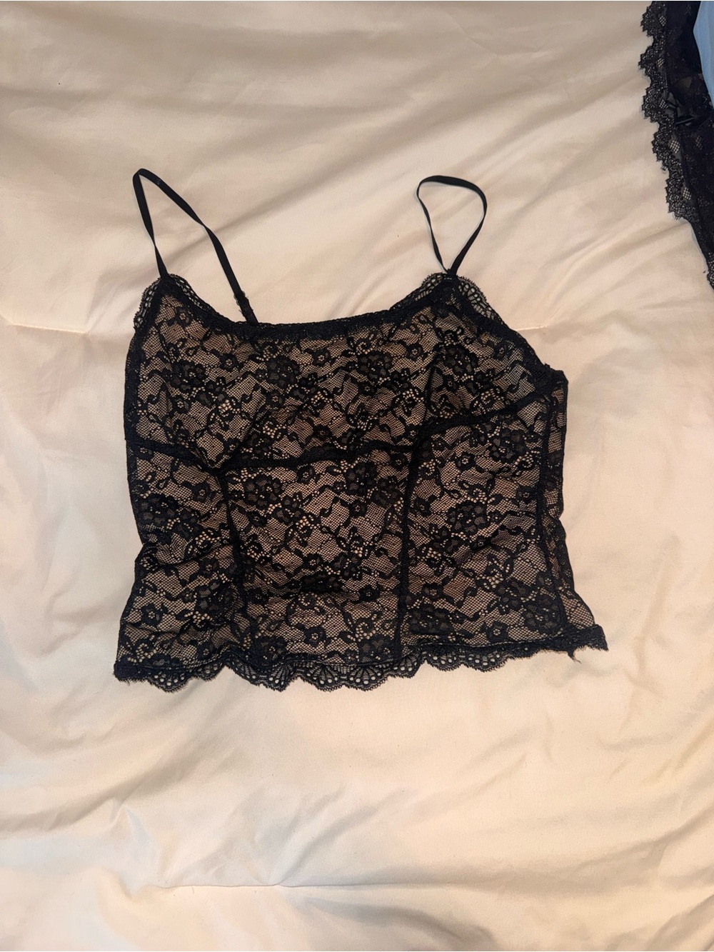 Black Lace Spaghetti Strap Camisole